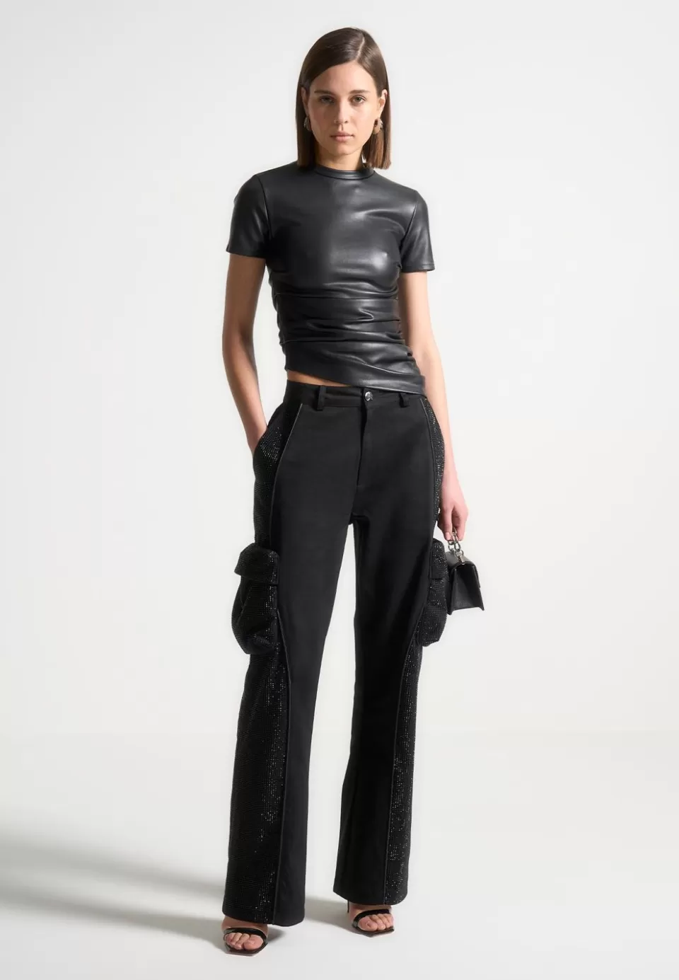 Manière De Voir Rhinestone Contour Cargo Pants>Woman Cargo Pants & Joggers