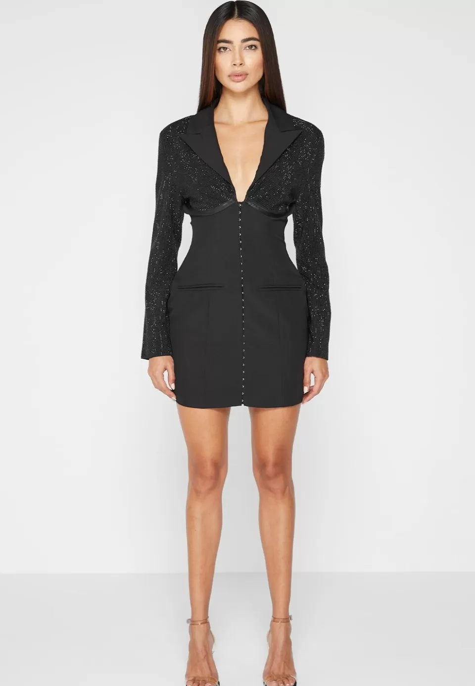 Manière De Voir Rhinestone Corset Blazer Dress>Woman Dresses