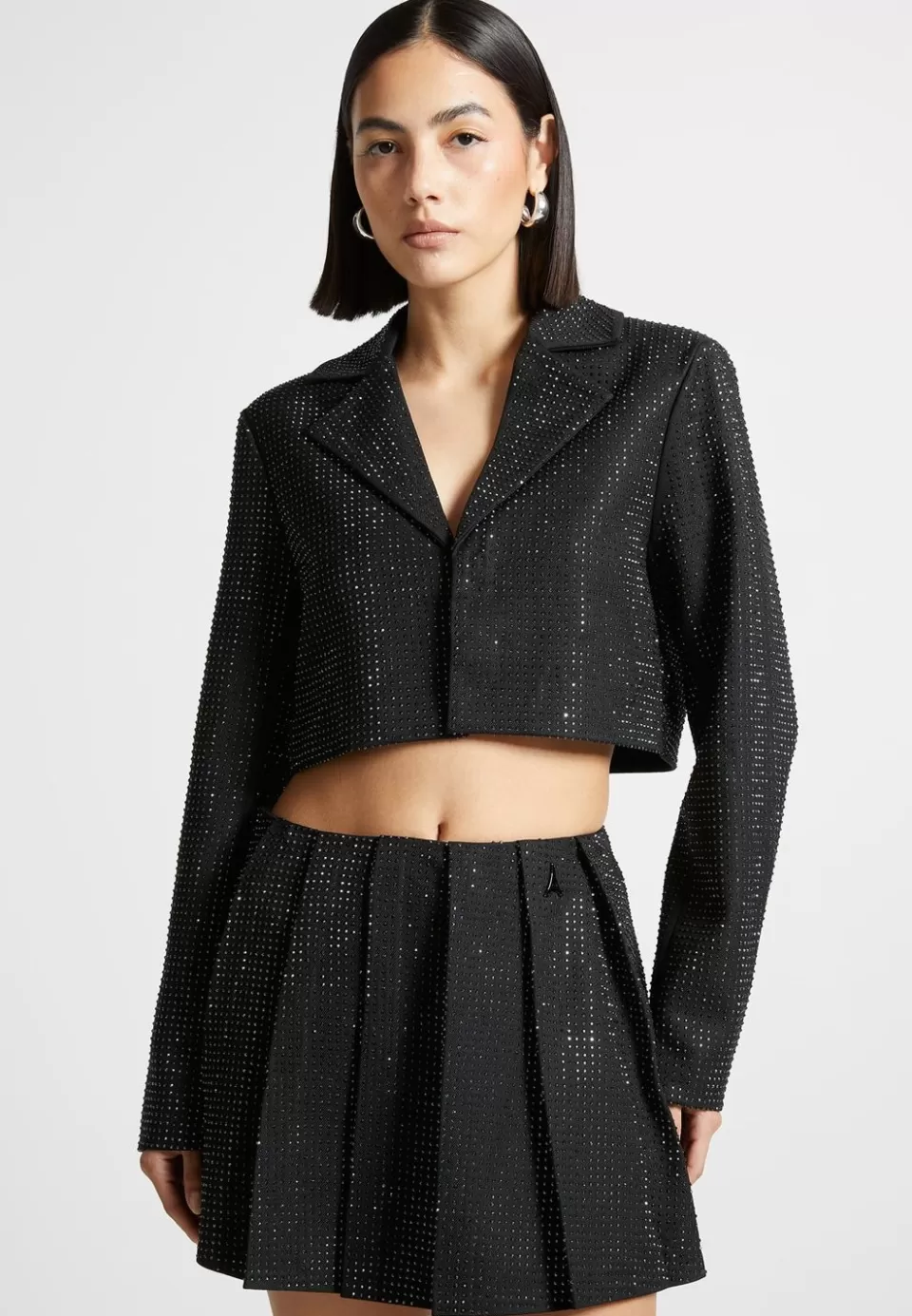 Manière De Voir Rhinestone Cropped Blazer>Woman Blazers & Waistcoats
