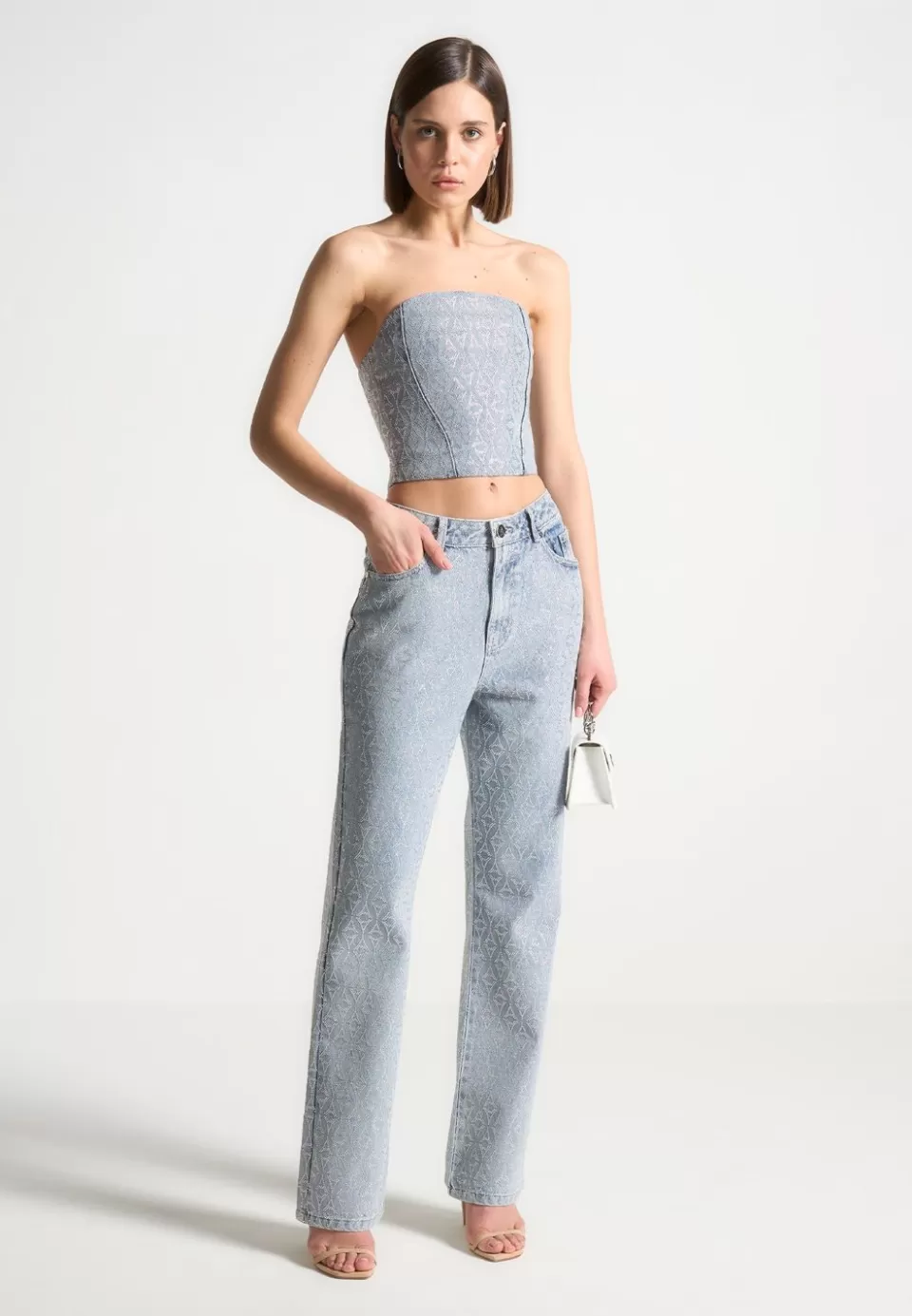 Manière De Voir Rhinestone Eiffel Boyfriend Jeans>Woman Jeans