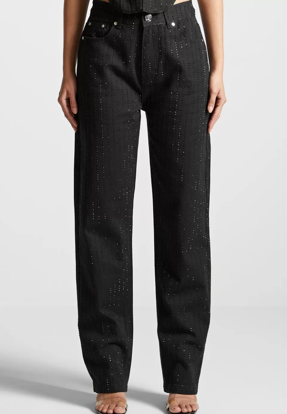 Manière De Voir Rhinestone Mom Jeans>Woman Jeans