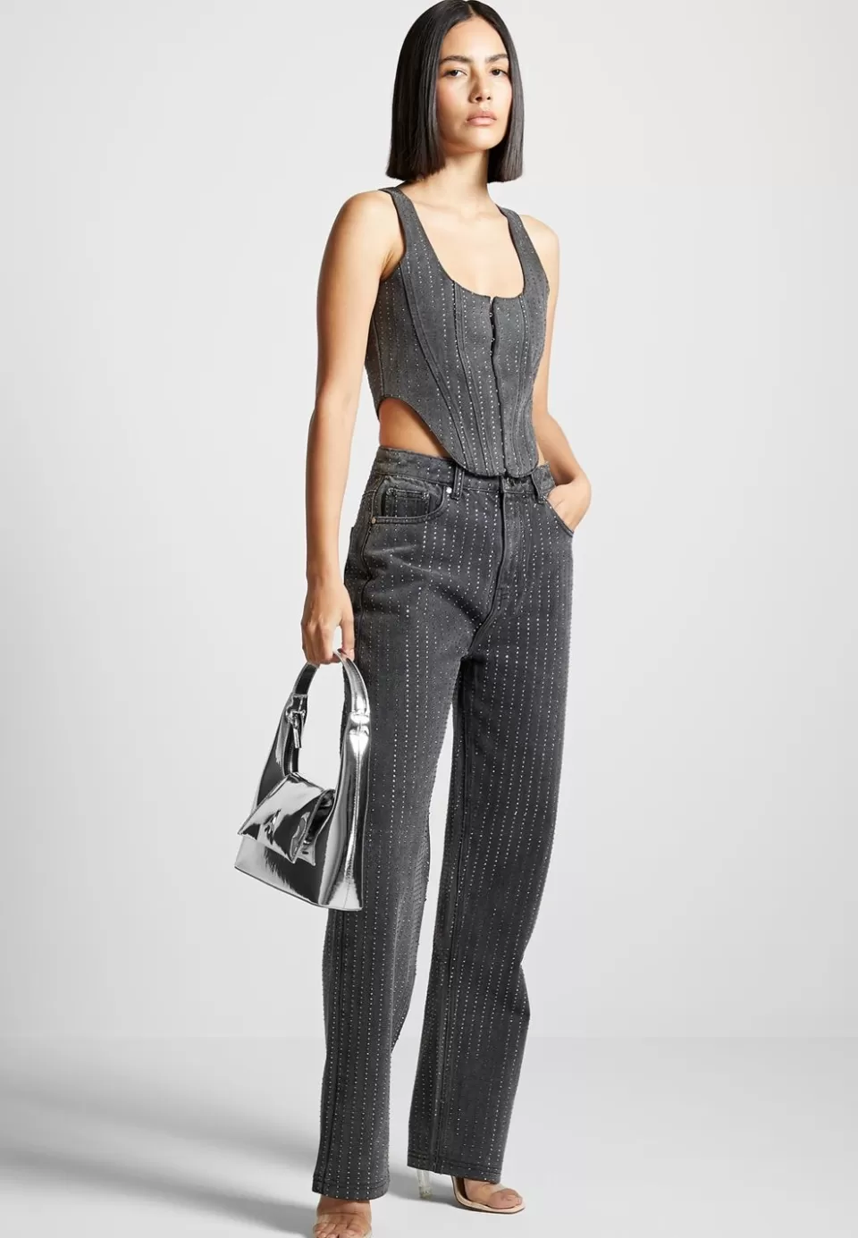 Manière De Voir Rhinestone Mom Jeans>Woman Jeans
