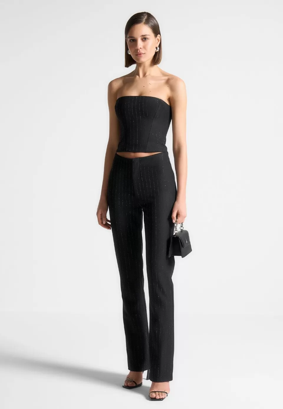 Manière De Voir Rhinestone Tailored Bandeau Corset Top>Woman Tops & T Shirts