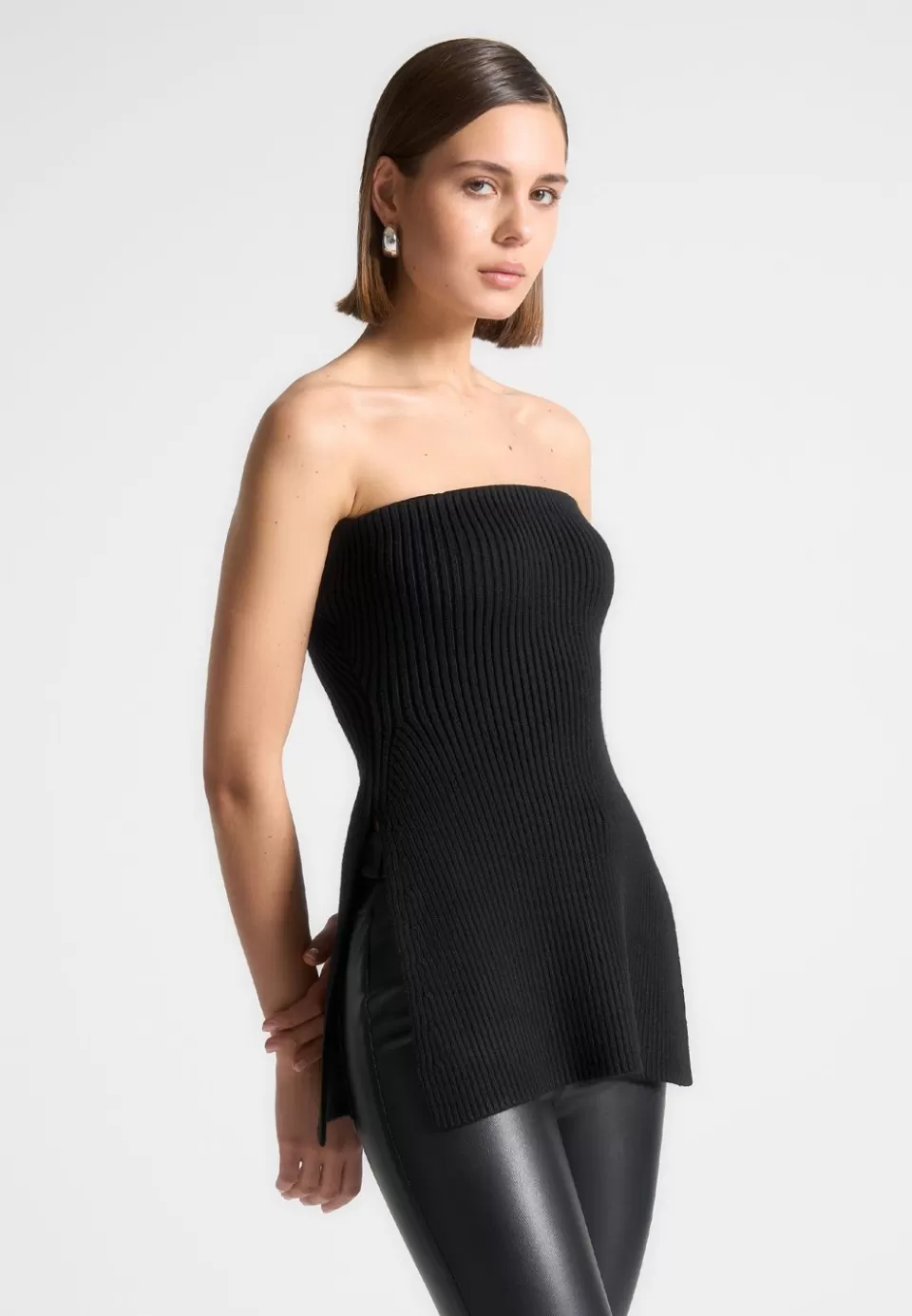 Manière De Voir Rib Knit Longline Bandeau Top>Woman Knitwear