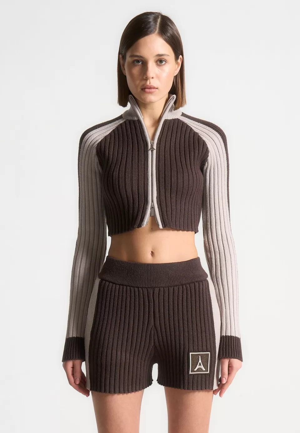 Manière De Voir Rib Knit Track Jacket>Woman Jumpers & Hoodies