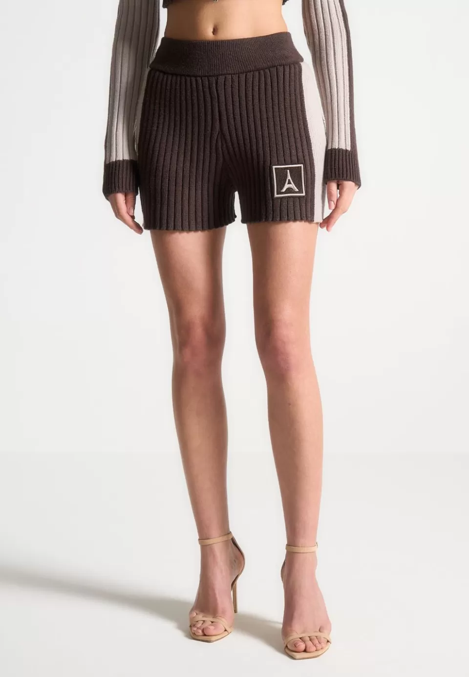 Manière De Voir Rib Knit Track Shorts>Woman Knitwear