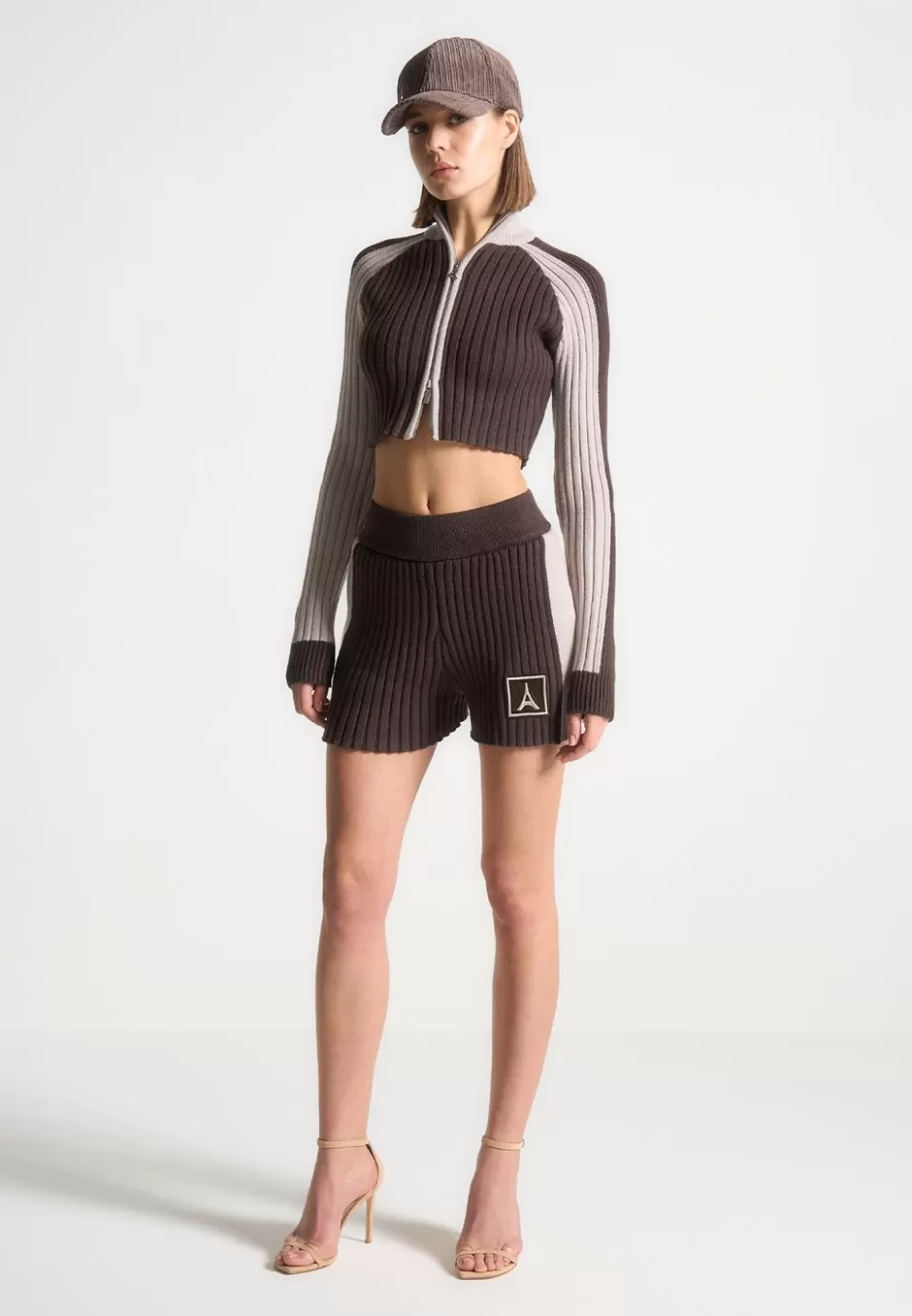 Manière De Voir Rib Knit Track Shorts>Woman Shorts