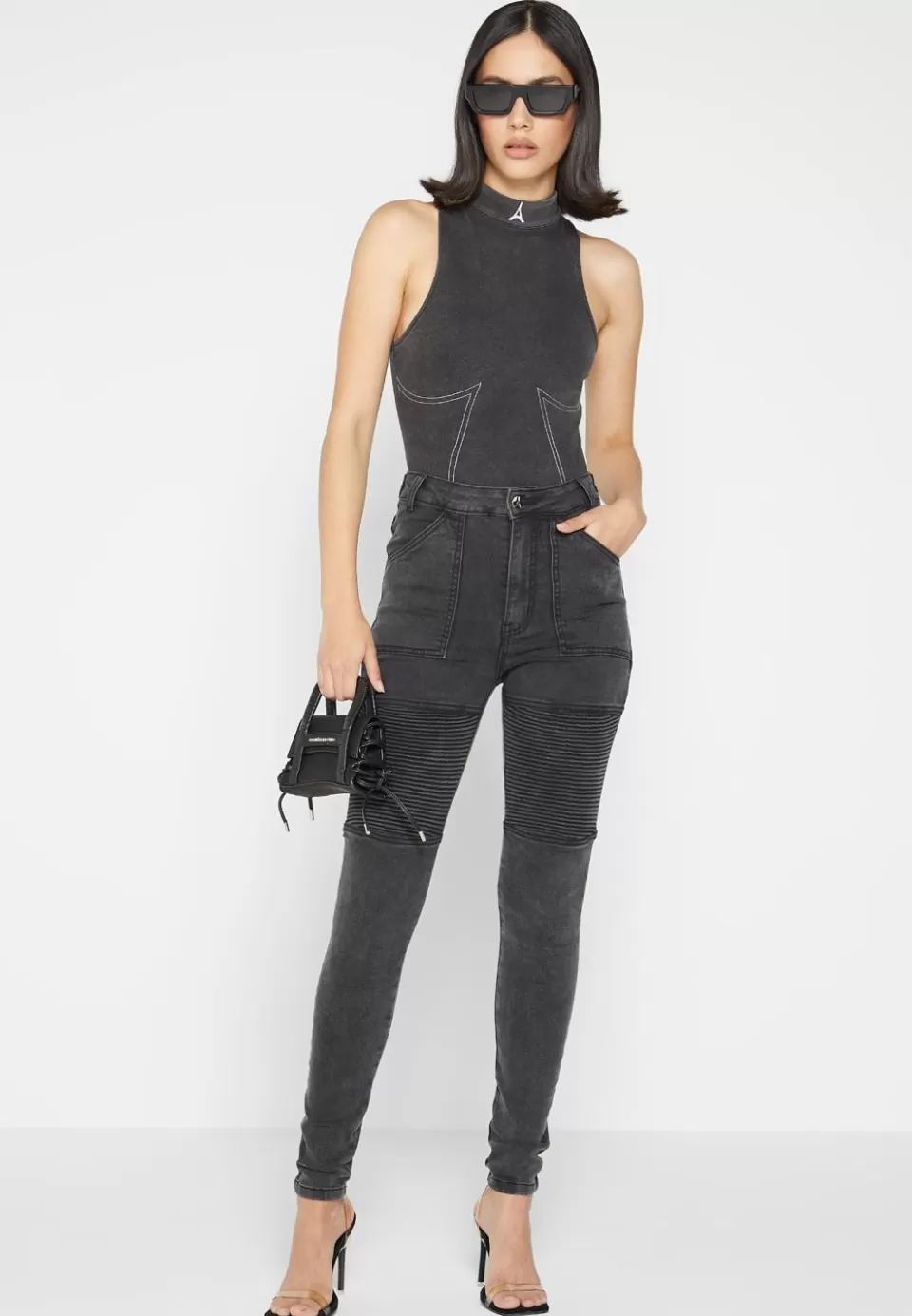 Manière De Voir Ribbed Biker Skinny Jeans>Woman Jeans