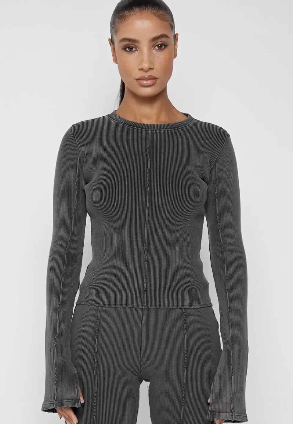 Manière De Voir Ribbed Long Sleeve Top>Woman Matching Sets