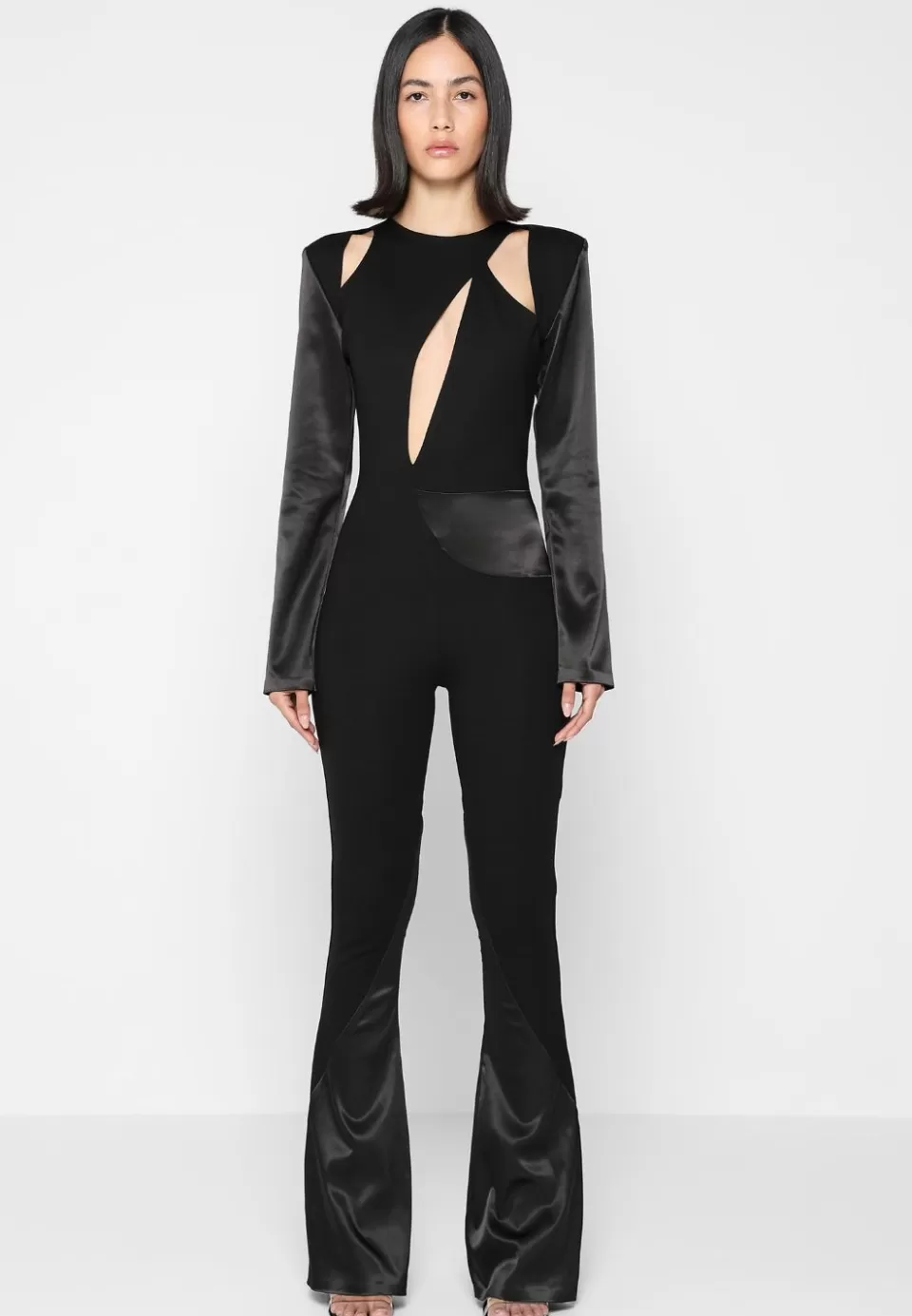Manière De Voir Satin And Bandage Flared Jumpsuit>Woman Jumpsuits & Playsuits