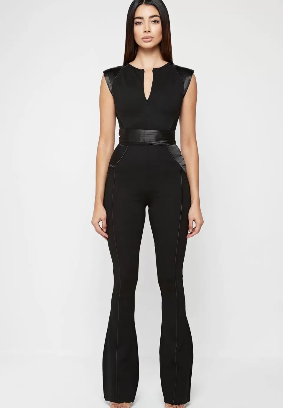 Manière De Voir Satin Contour Flared Jumpsuit>Woman Jumpsuits & Playsuits