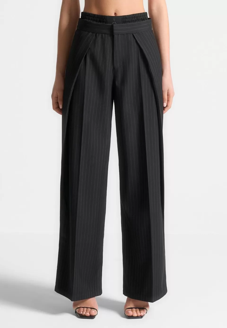 Manière De Voir Satin Waistband Pinstripe Trousers>Woman Trousers