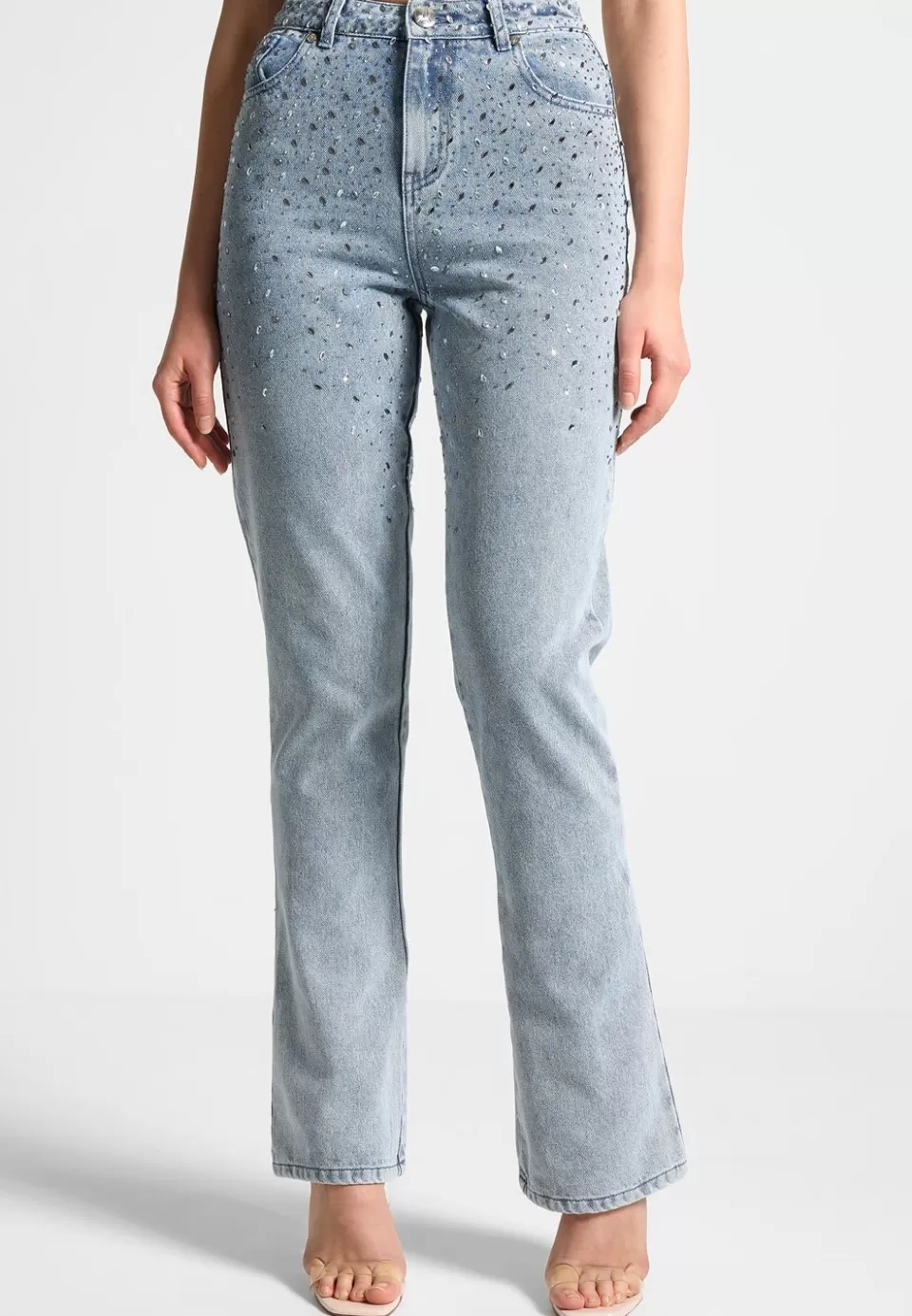 Manière De Voir Scattered Rhinestone Mini Flare Jeans>Woman Jeans