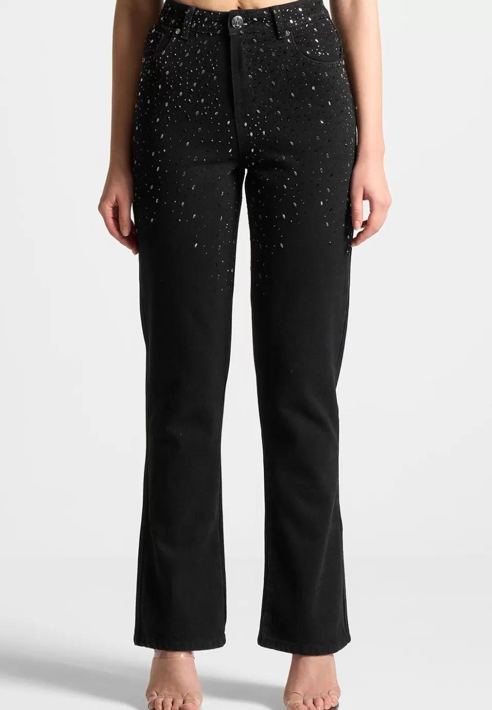 Manière De Voir Scattered Rhinestone Mini Flare Jeans>Woman Jeans