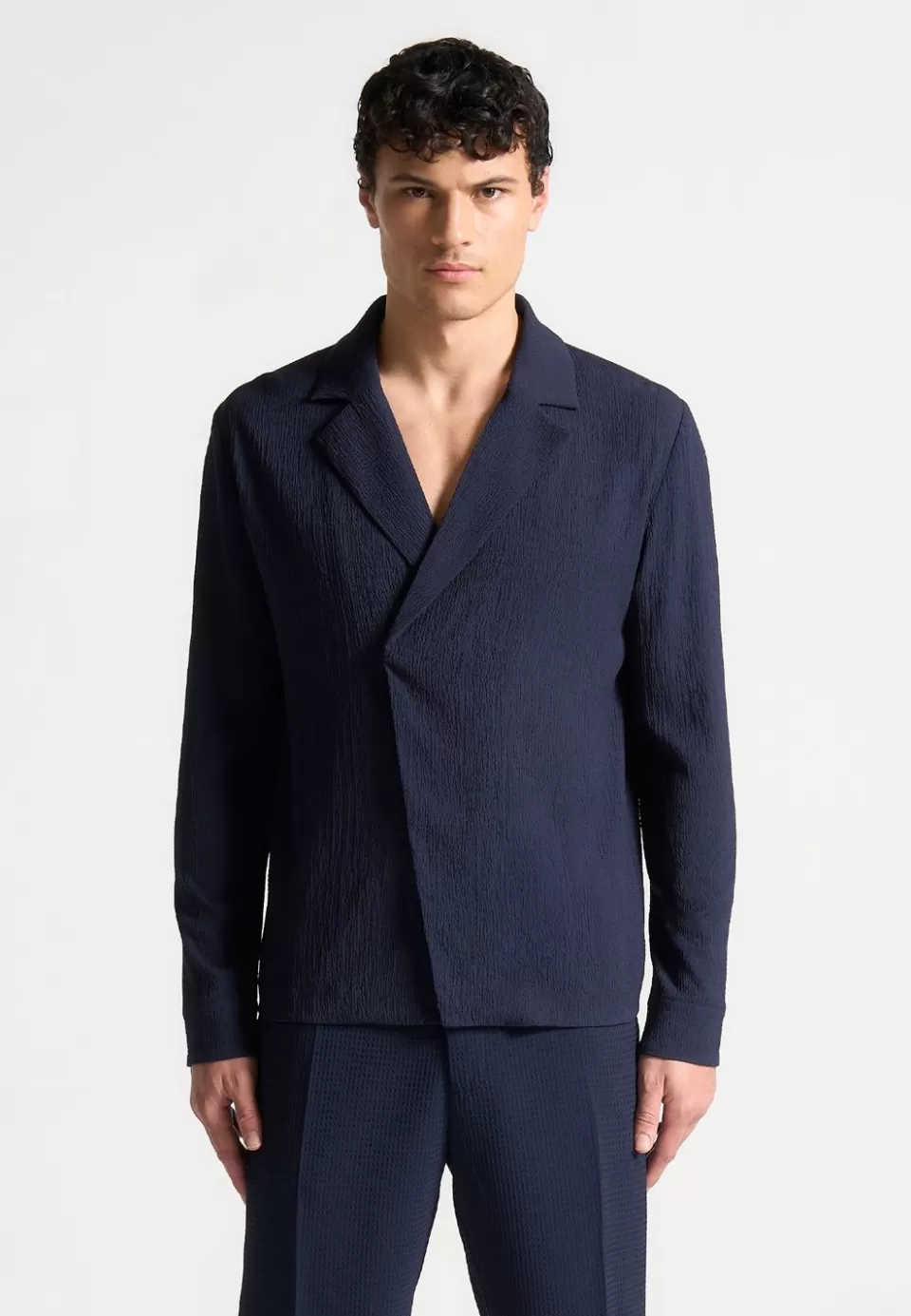 Manière De Voir Seersucker Double Breasted Shirt>Man Shirts