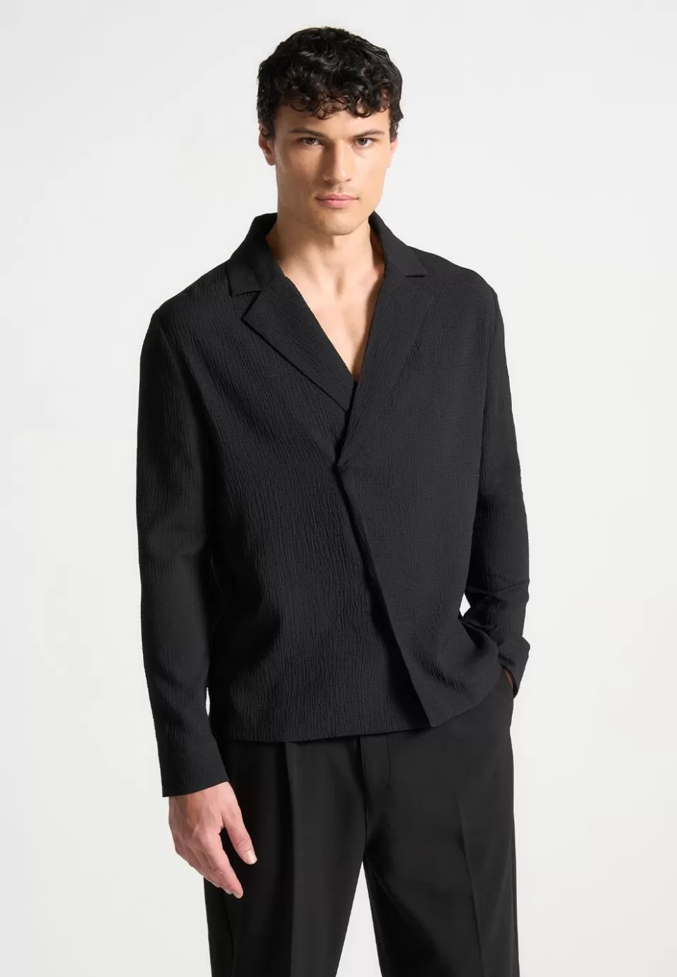 Manière De Voir Seersucker Double Breasted Shirt>Man Shirts