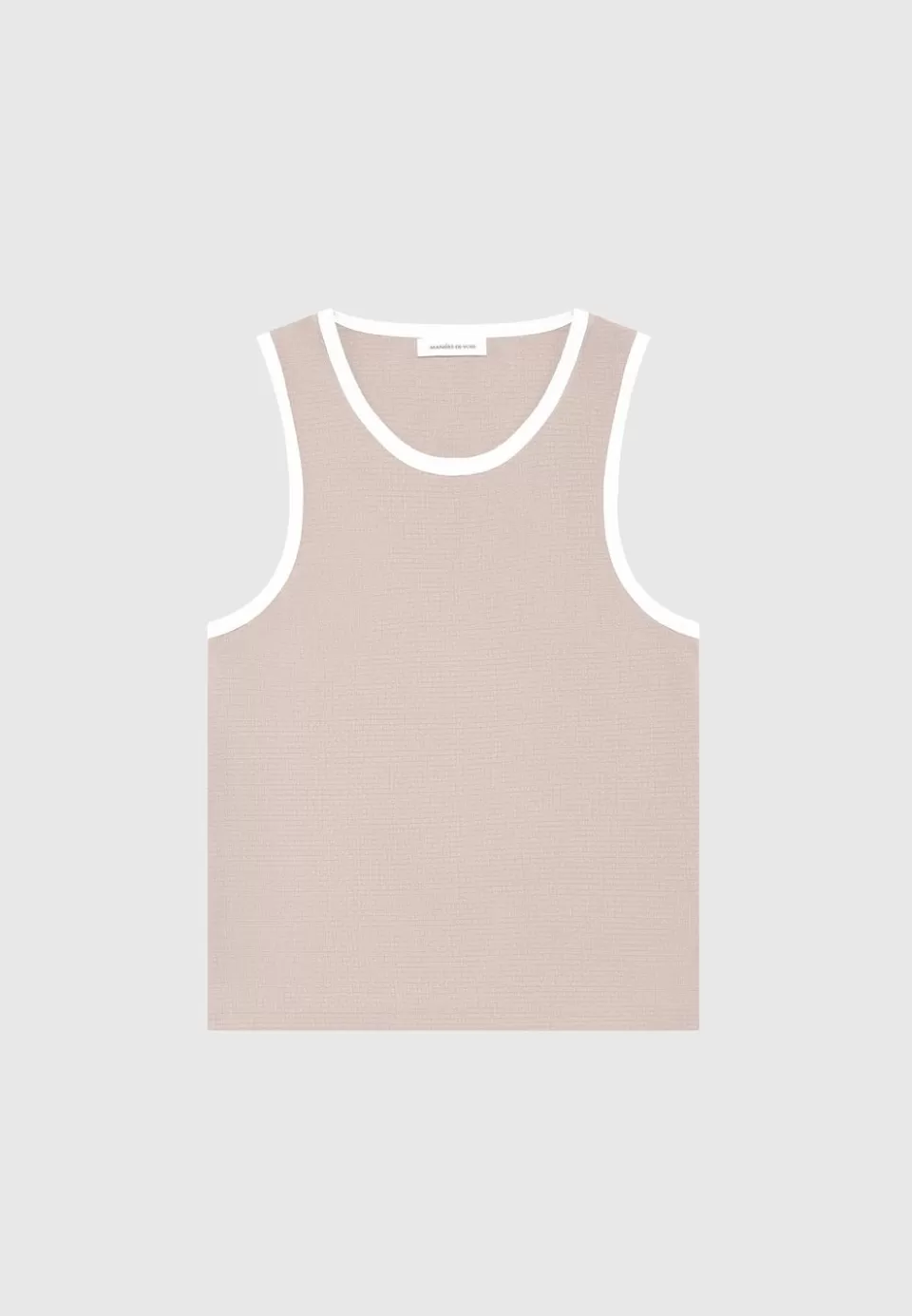 Manière De Voir Seersucker Vest - Beige/White>Man T-Shirts & Tops