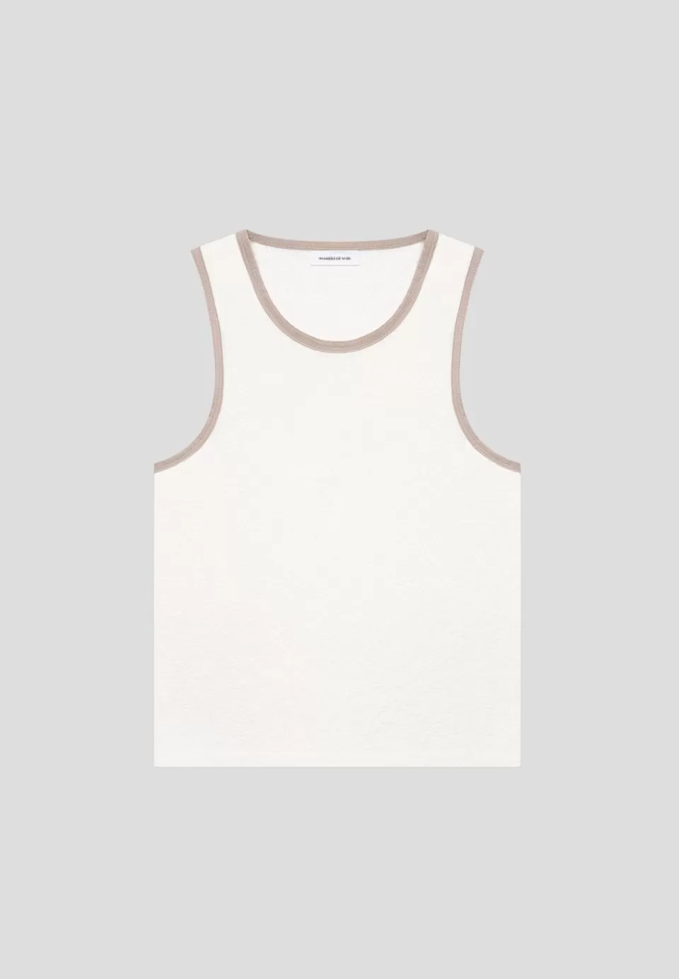 Manière De Voir Seersucker Vest - White/Beige>Man T-Shirts & Tops