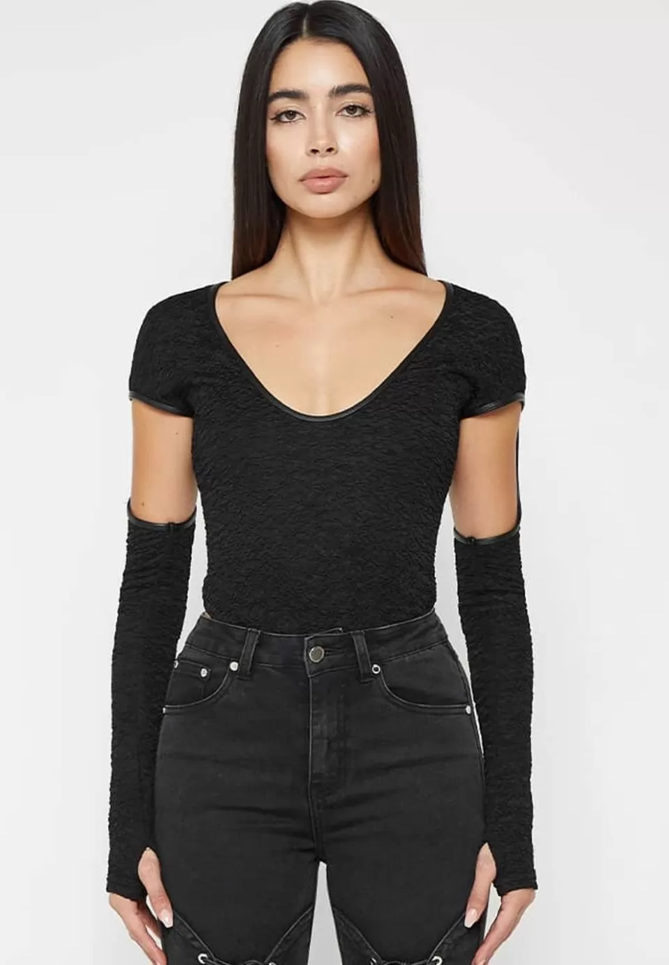 Manière De Voir Shirred Cut Out Bodysuit>Woman Bodysuits
