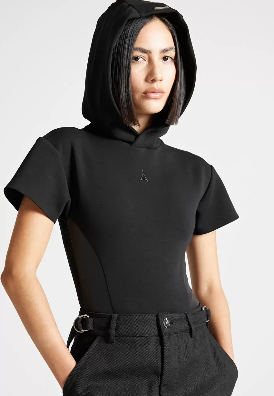 Manière De Voir Short Sleeve Bodysuit With Hood>Woman Bodysuits