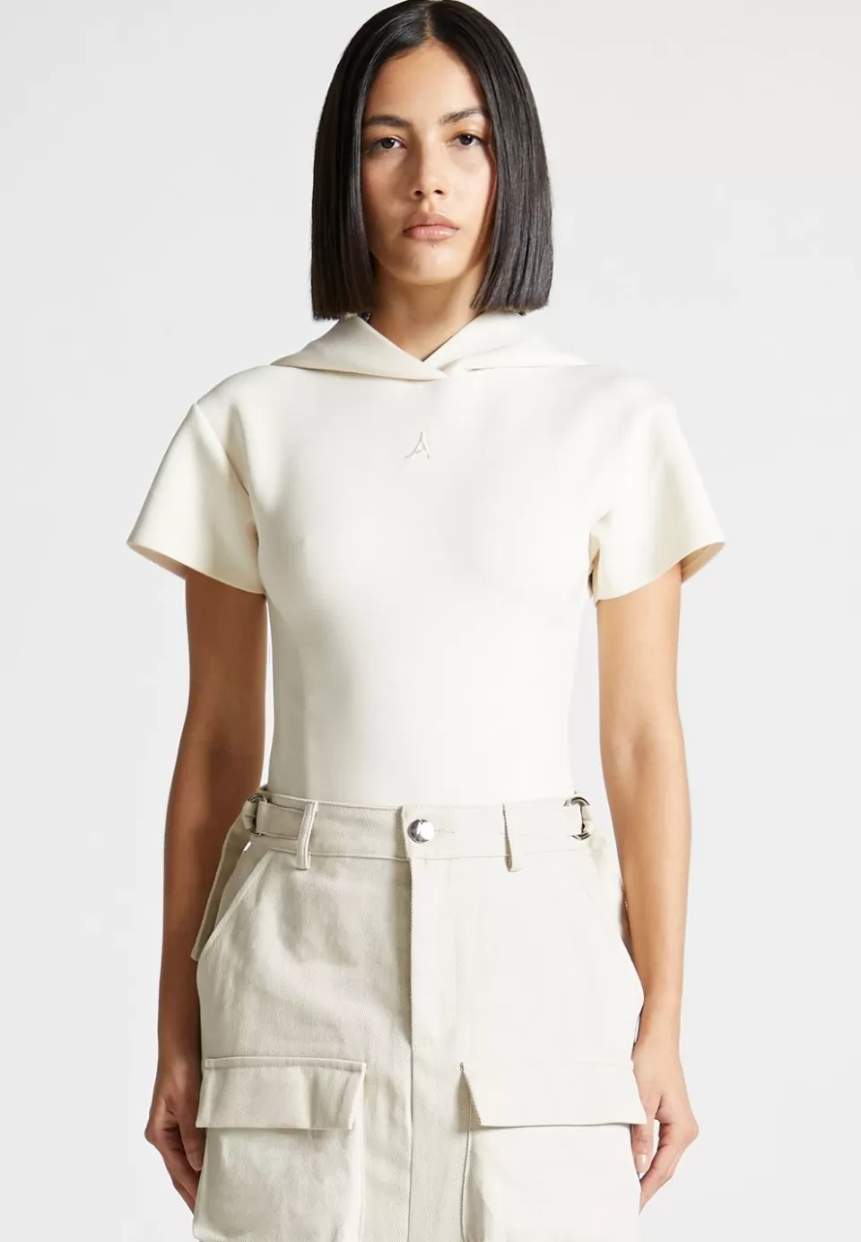 Manière De Voir Short Sleeve Bodysuit With Hood>Woman Bodysuits