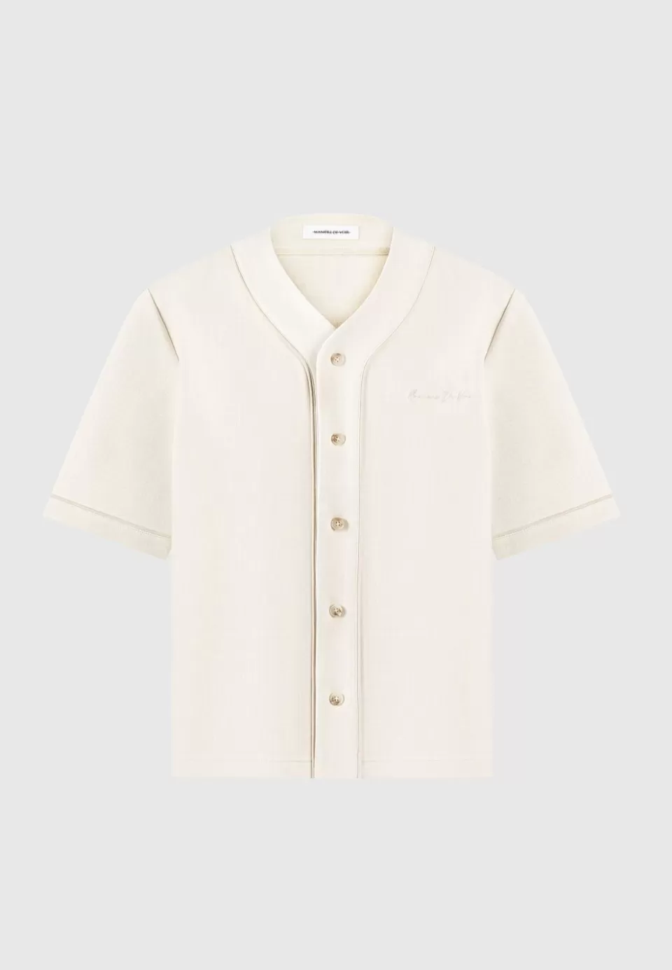 Manière De Voir Signature Boxy Baseball Shirt - Beige>Man Shirts