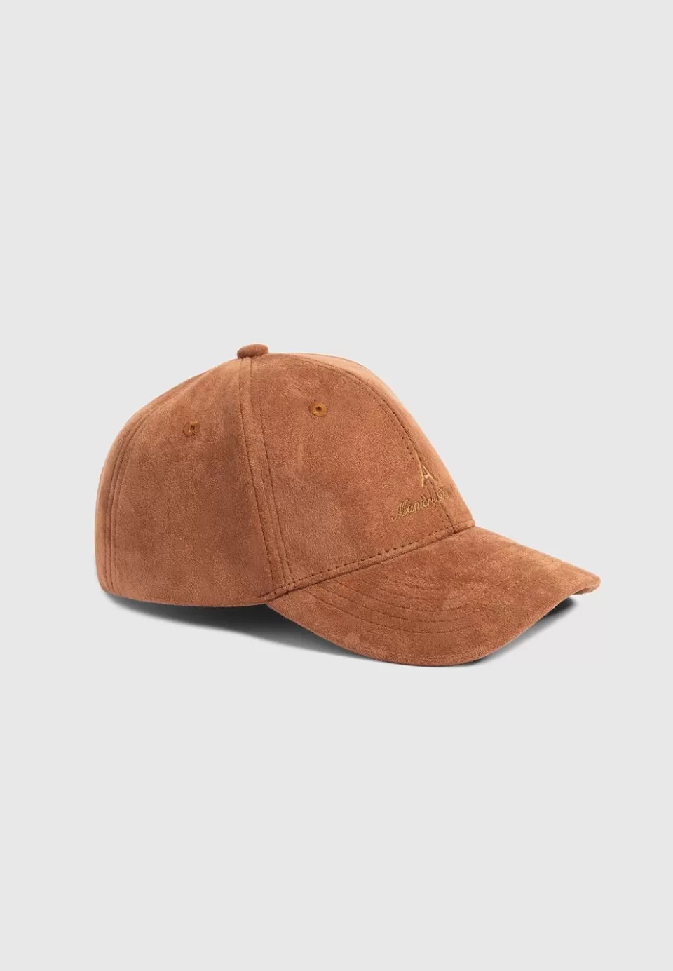 Manière De Voir Signature Suede Cap - Tan>Man Hats