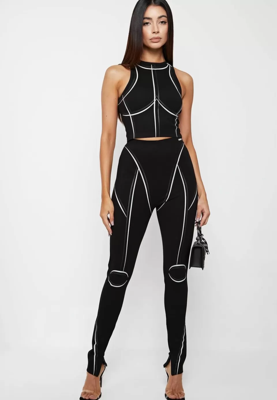 Manière De Voir Sketch High Waisted Bandage Leggings>Woman Matching Sets
