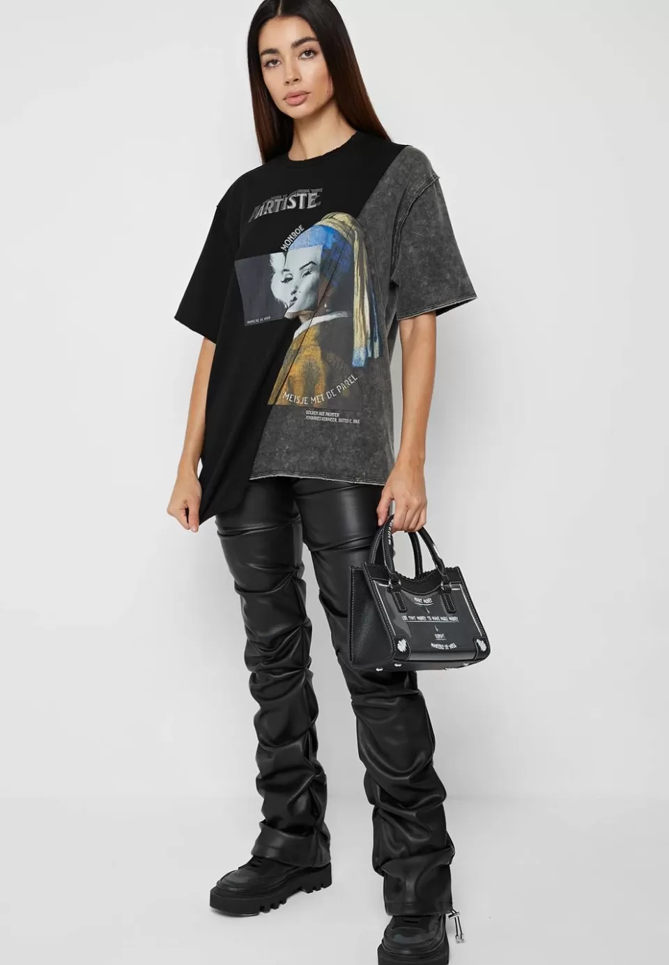 Manière De Voir Split Graphic T Shirt>Woman Tops & T Shirts