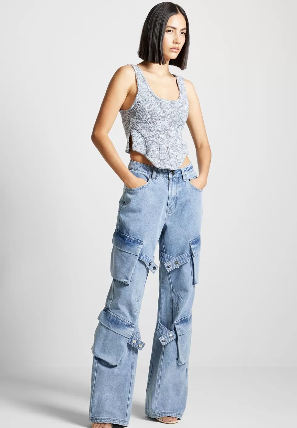 Manière De Voir Strap Detail Cargo Jeans>Woman Jeans