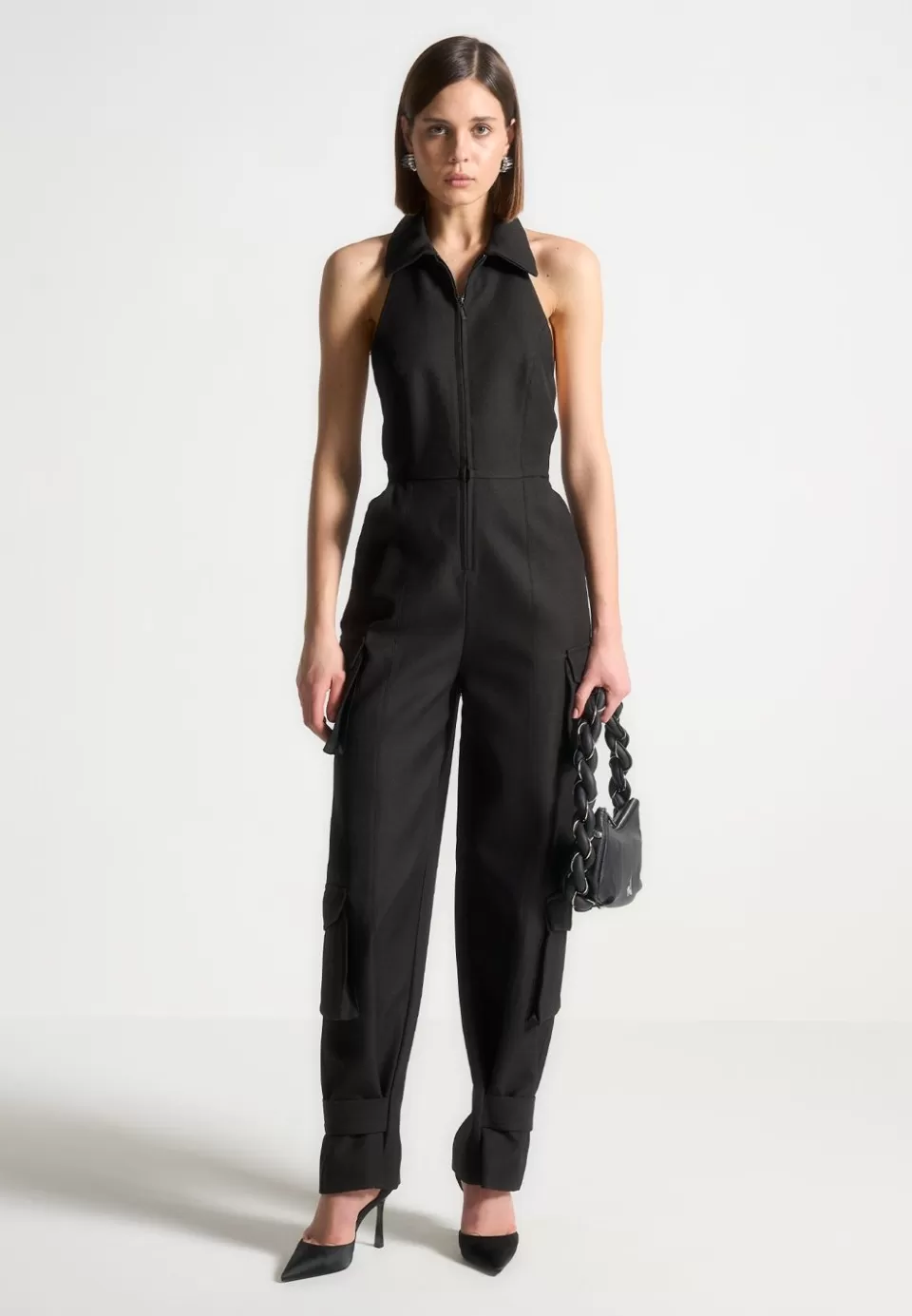 Manière De Voir Tailored Halterneck Cargo Jumpsuit>Woman Jumpsuits & Playsuits