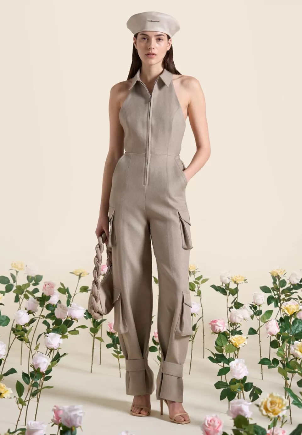 Manière De Voir Tailored Halterneck Cargo Jumpsuit>Woman Jumpsuits & Playsuits