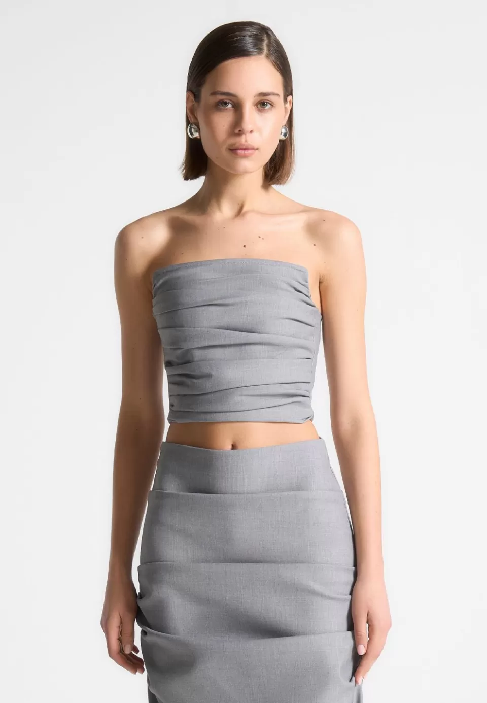 Manière De Voir Tailored Pleated Bandeau Corset Top>Woman Tops & T Shirts