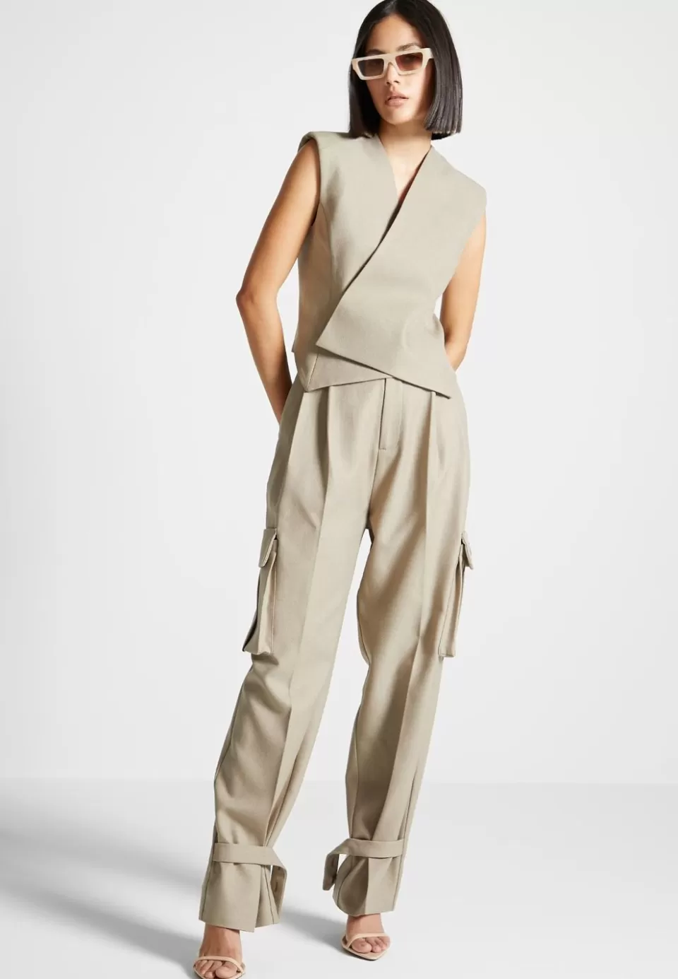 Manière De Voir Tailored Pleated Cargo Trousers>Woman Trousers