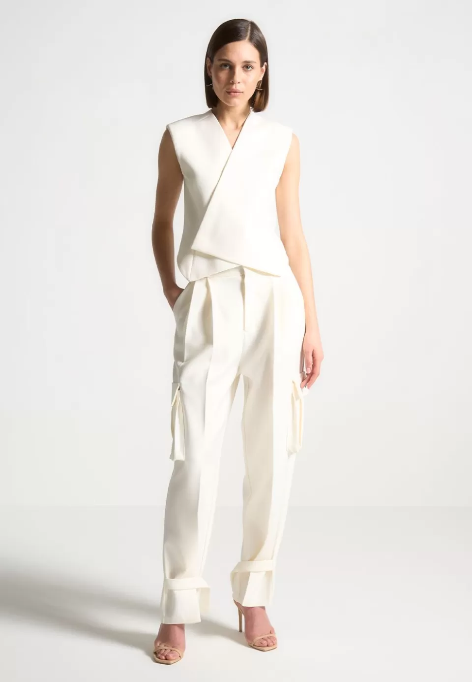 Manière De Voir Tailored Pleated Cargo Trousers>Woman Trousers