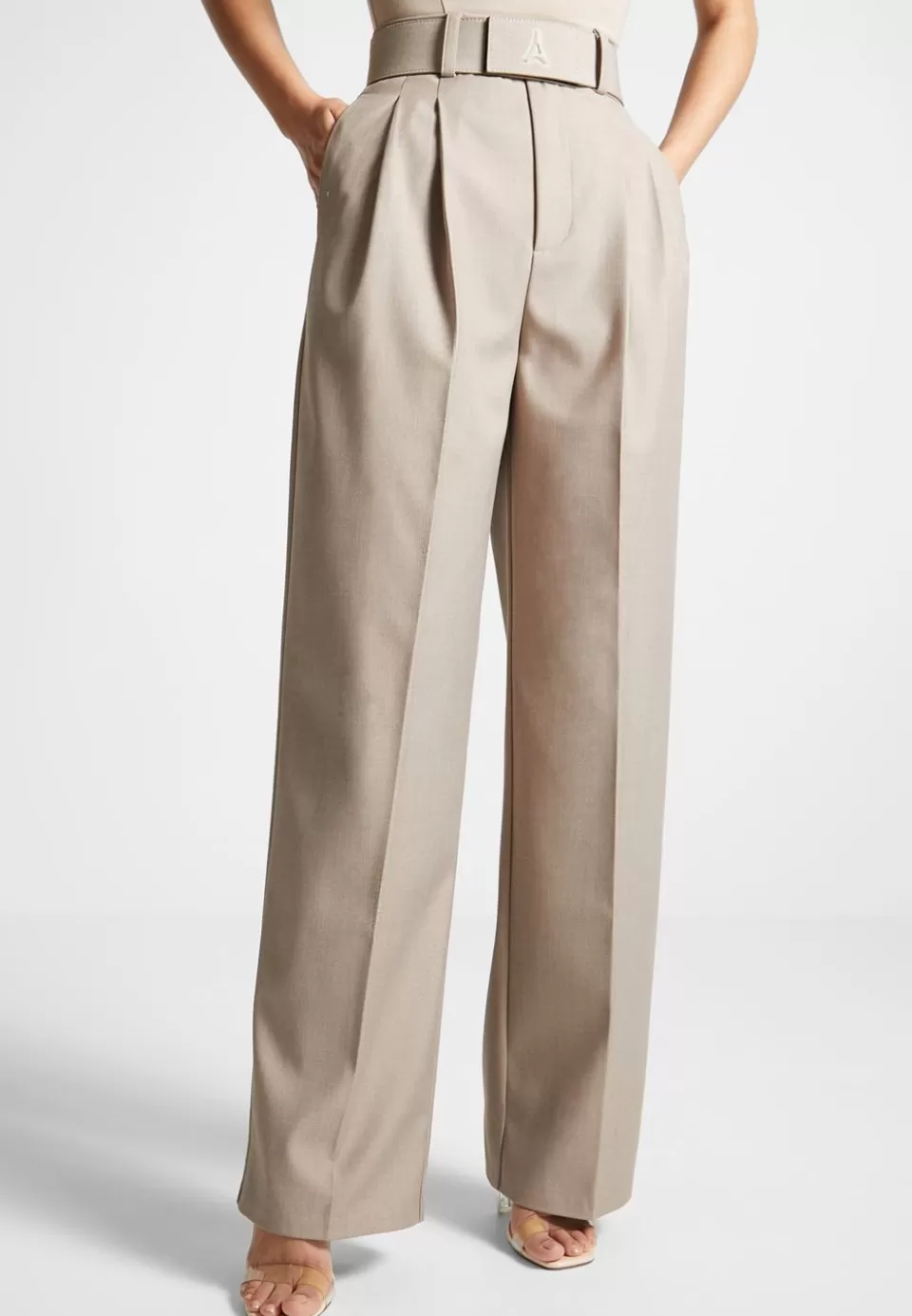 Manière De Voir Tailored Pleated Trousers With Eiffel Belt>Woman Trousers