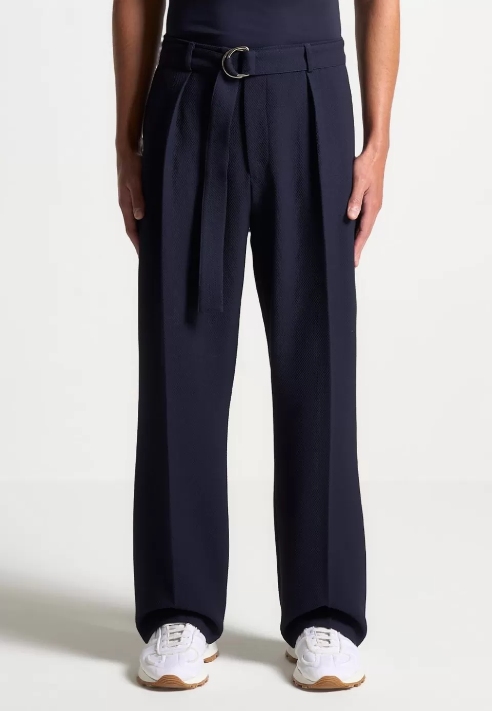 Manière De Voir Textured Belted Tailored Trousers>Man Formal Trousers