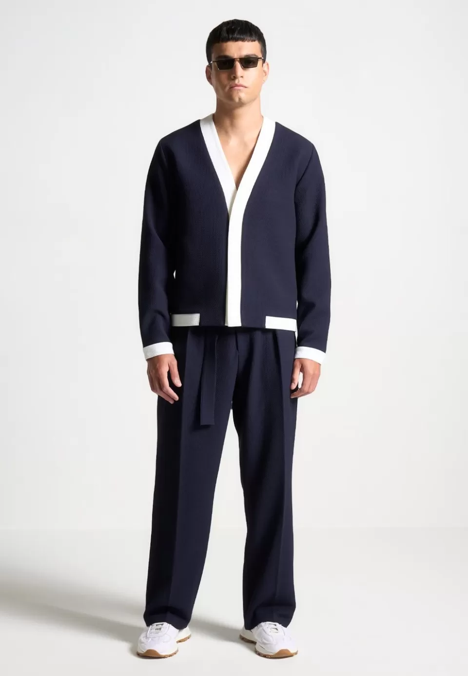 Manière De Voir Textured Contrast Cardigan>Man Modern Tailoring