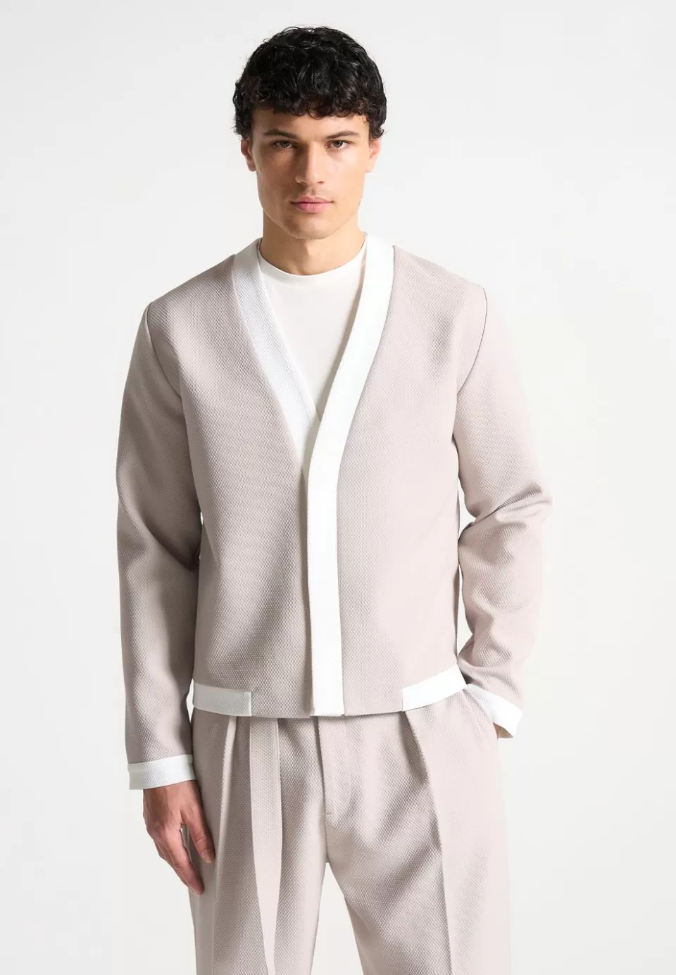 Manière De Voir Textured Contrast Cardigan>Man Modern Tailoring