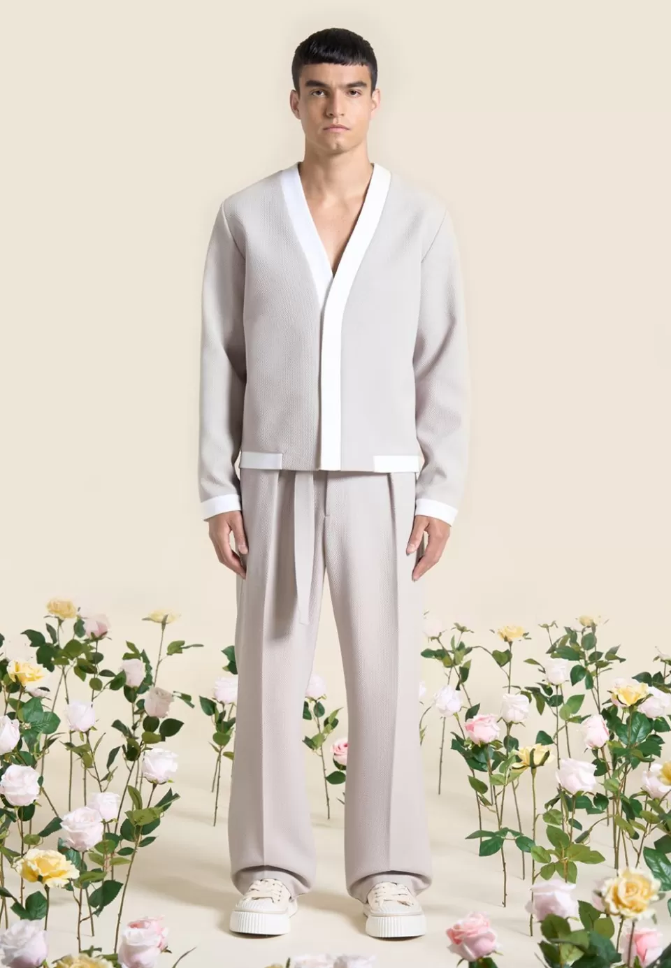 Manière De Voir Textured Contrast Cardigan>Man Modern Tailoring