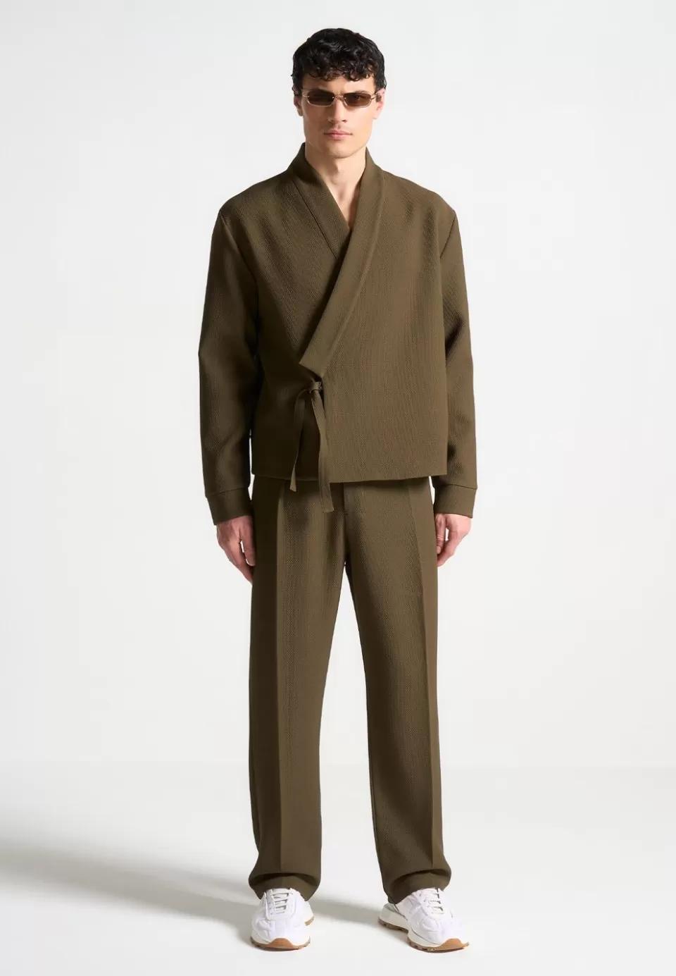 Manière De Voir Textured Kimono Wrap Jacket>Man Modern Tailoring