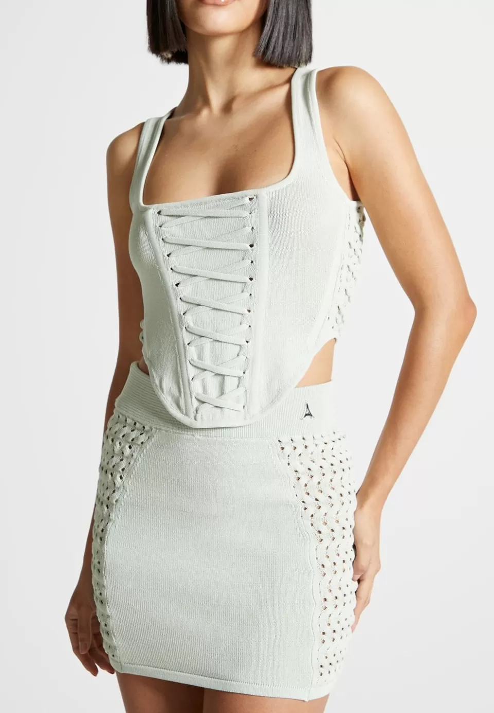 Manière De Voir Textured Knitted Mini Skirt>Woman Skirts