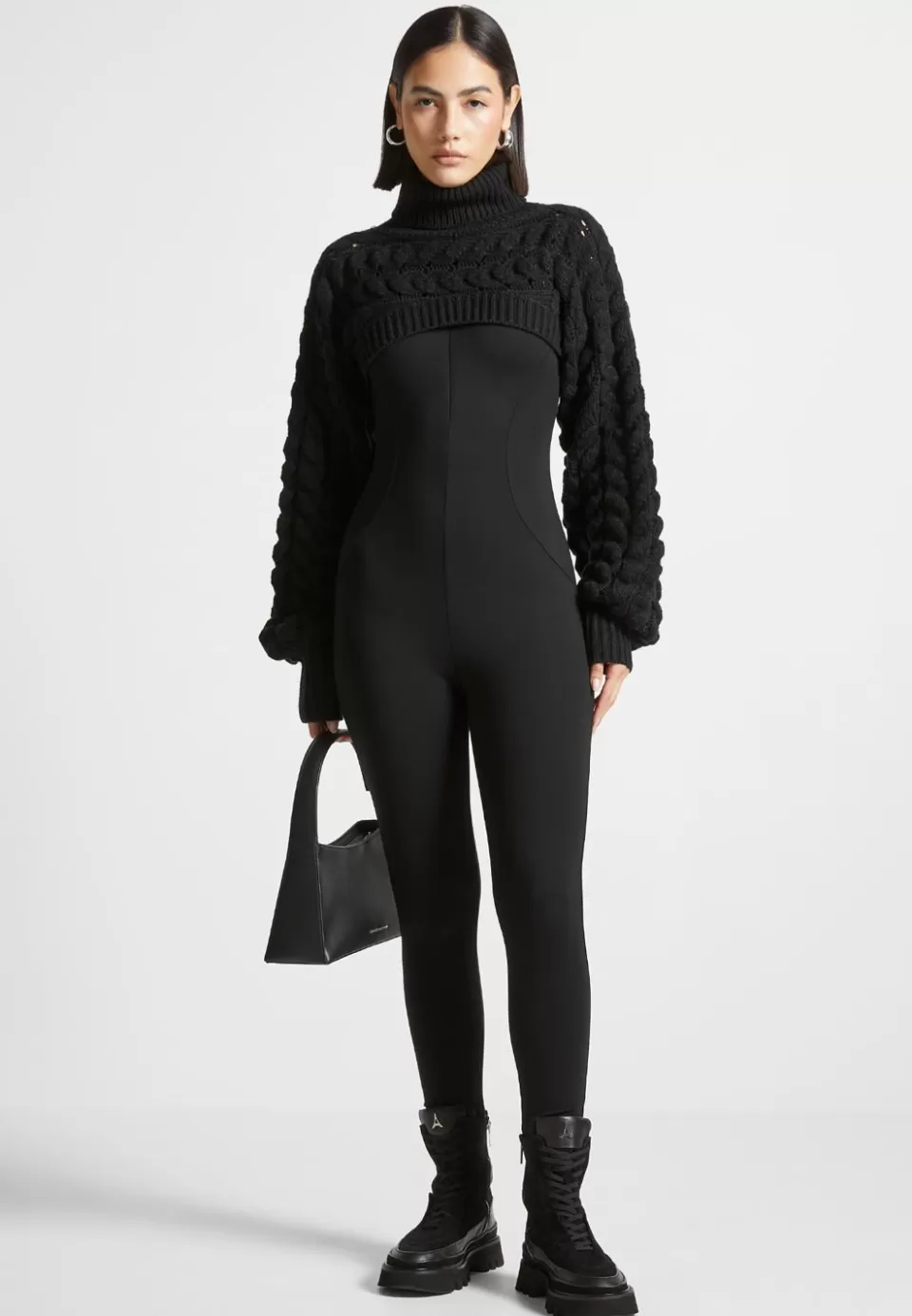 Manière De Voir Turtleneck Cable Knit Arm Warmers>Woman Knitwear