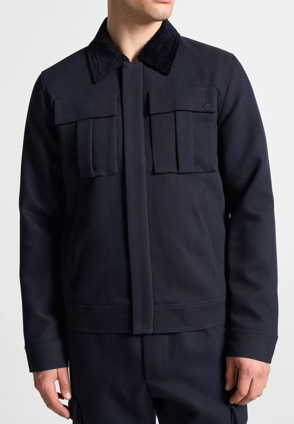 Manière De Voir Twill Trucker Jacket With Velvet Collar>Man Jackets
