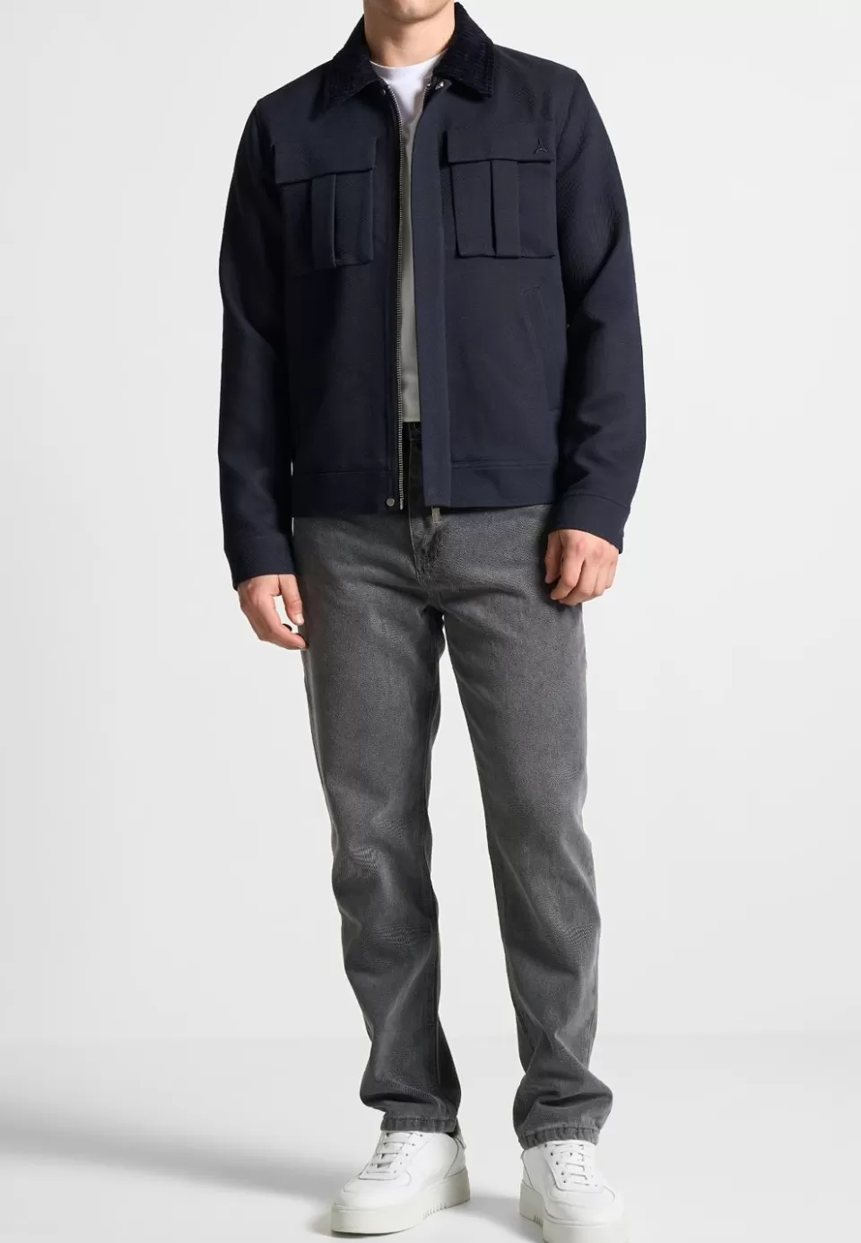 Manière De Voir Twill Trucker Jacket With Velvet Collar>Man Jackets