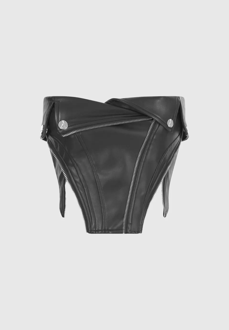 Manière De Voir Vegan Leather Biker Corset>Woman Tops & T Shirts