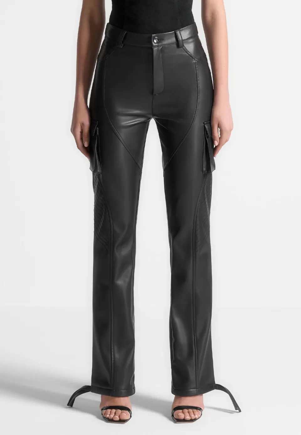 Manière De Voir Vegan Leather Biker Trousers>Woman Trousers