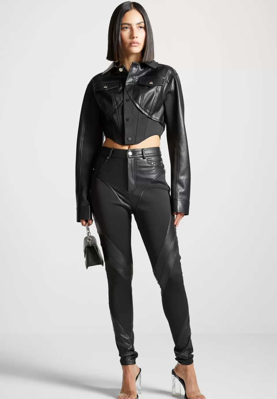 Manière De Voir Vegan Leather Contour Leggings>Woman Matching Sets