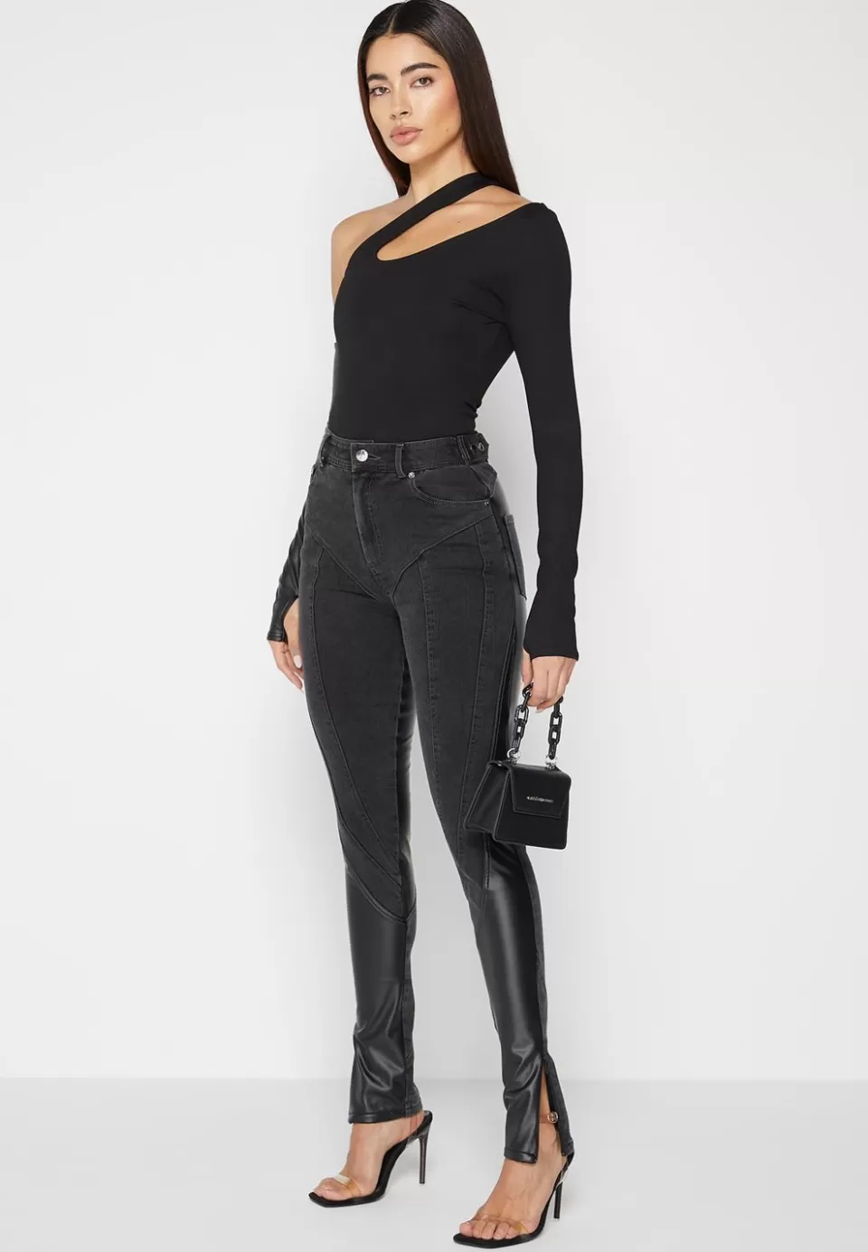 Manière De Voir Vegan Leather Contour Skinny Jeans>Woman Jeans