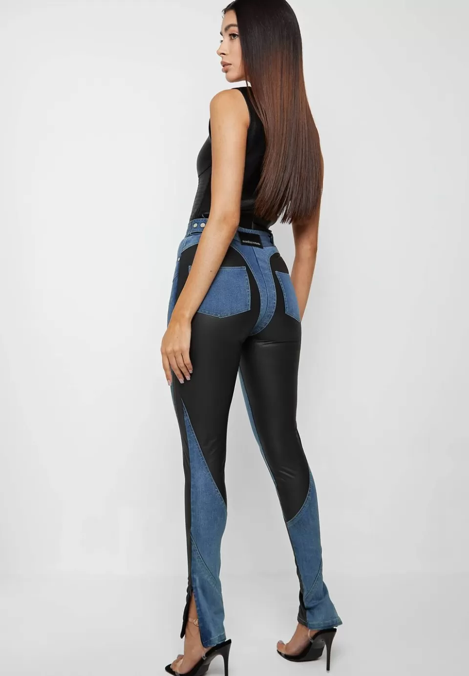 Manière De Voir Vegan Leather Contour Skinny Jeans>Woman Jeans